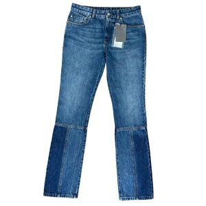 AUTHENTIC Alexander McQueen Women’s Light/Dark Wash Straight Blue Denim Jeans